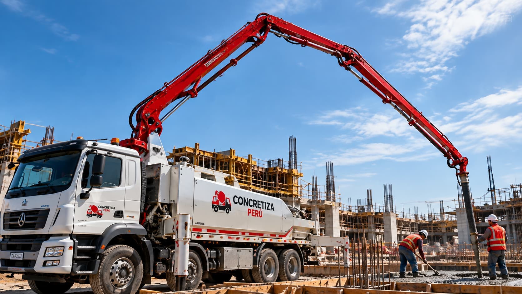 Bombeo de concreto en obra